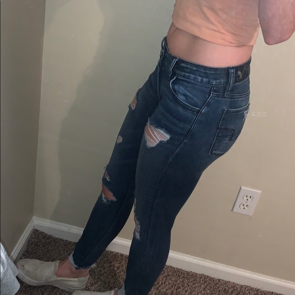 American eagle dark blue ripped jeans - Picture 6 of 8